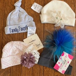 4 Newborn Boutique Fancy Infant hats